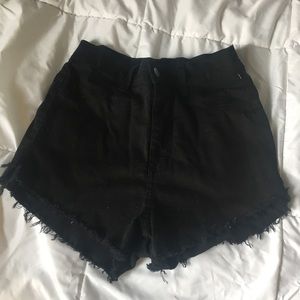 Black high rise  jean shorts